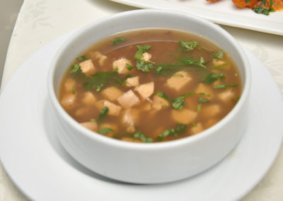 Sorghum, millet and chicken soup