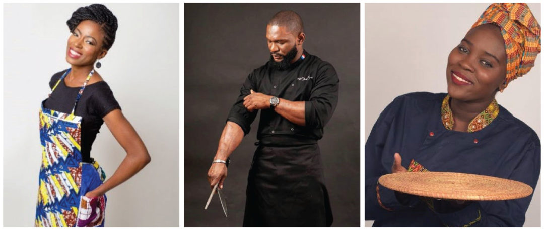Left to right: Chef Anto Cocagne Source: www.lechefanto.com, Chef Mick Élysée Source: www.facebook.com/pg/chefmickelysee/ photos and Chef Aissatou M’Baye Source: www.instagram.com/aistou_cuisine/.