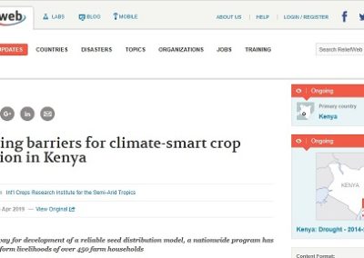 Breaking barriers for climate-smart crop adoption in Kenya