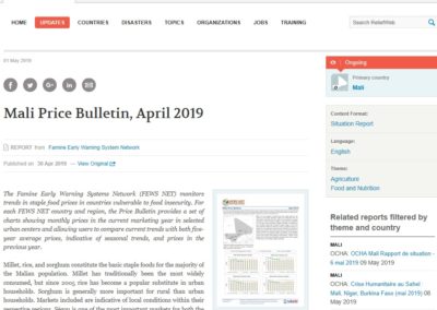 Mali Price Bulletin, April 2019
