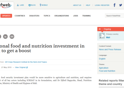 National food and nutrition investment in Mali to get a boost