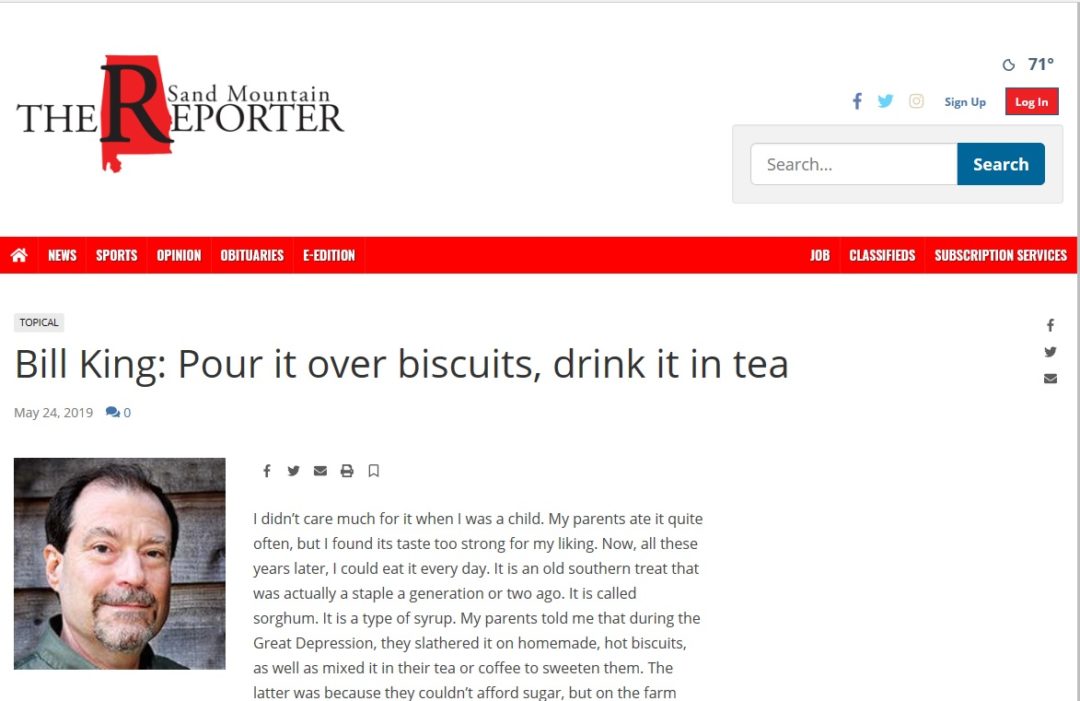 Bill King: Pour it over biscuits, drink it in tea