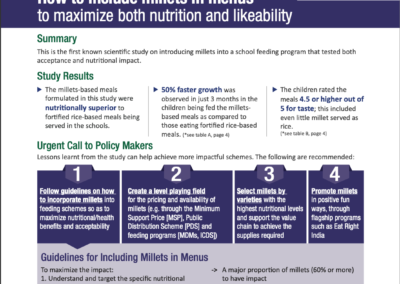 How to include millets in menus to maximize both nutrition and likeability