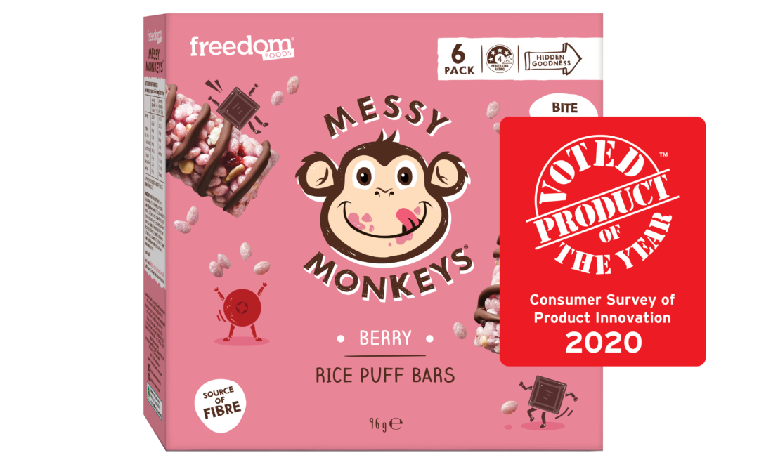 Messy Monkeys Rice Puff Bar Berry by Freedom Foods Pty Ltd