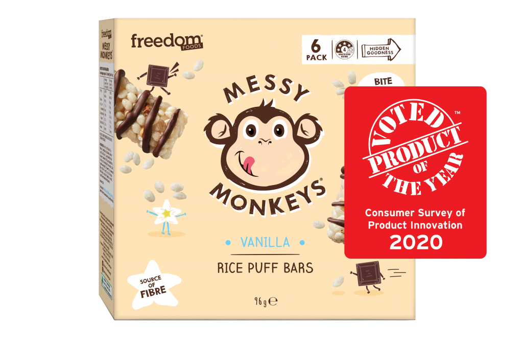 Messy Monkeys Rice Puff Bar Vanilla by Freedom Foods Pty Ltd