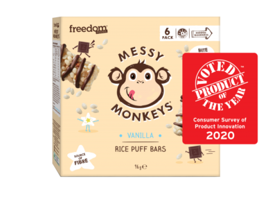 Messy Monkeys Rice Puff Bar Vanilla by Freedom Foods Pty Ltd