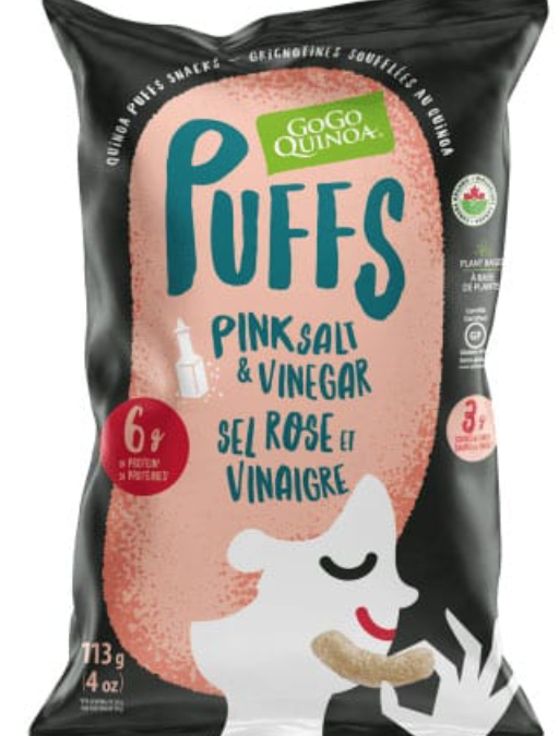 Pink Salt and Vinegar Puffs by GoGo Quinoa