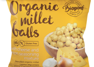 Organic Millet Balls Cheese and Onion Flavoured by Biopont