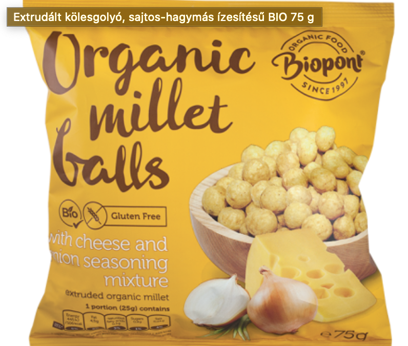 Organic Millet Balls Cheese and Onion Flavoured by Biopont