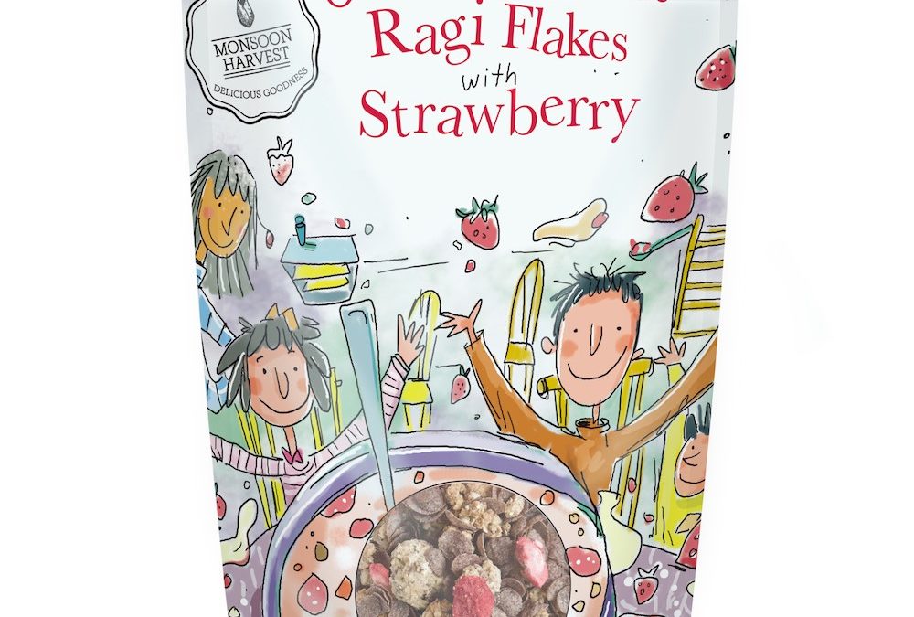 Ragi Flakes Strawberry by Monsoon Harvest