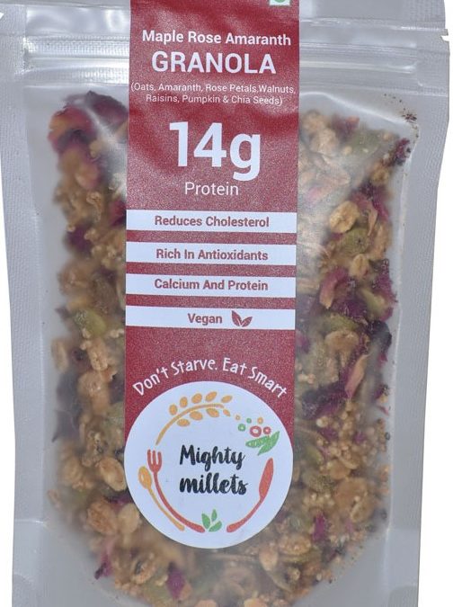 Rose Amaranth Granola by Mighty Millets