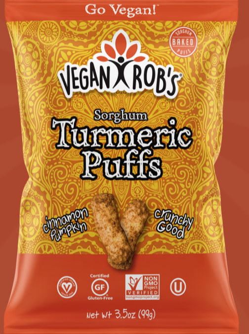 Sorghum Turmeric Puffs by Vegan Rob’s