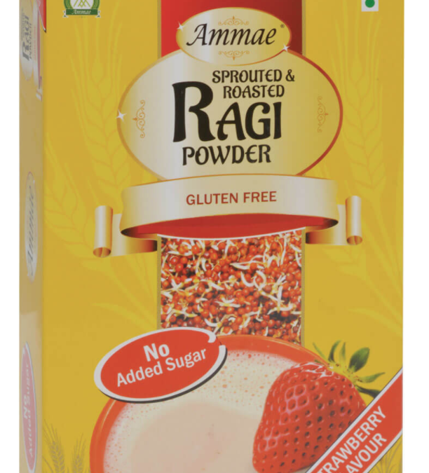 Sprouted and Roasted Ragi Powder Strawberry Flavour by Ammae